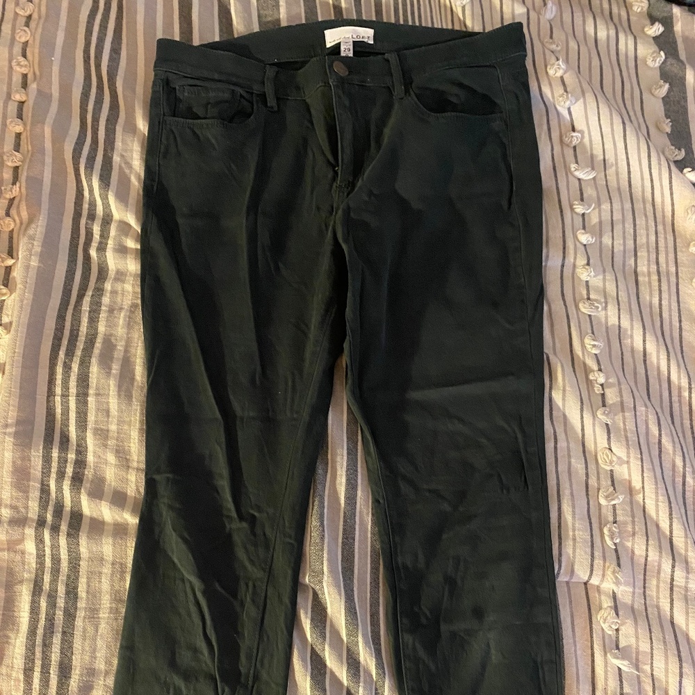 Loft skinny crop in forest green